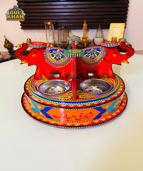 Shaadi Mubarak Truck Art Elephant Tray