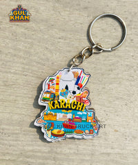 Karachi White Key Chain (Dual side print) 129
