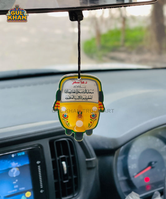 Car Hanging Yellow Rickshaw (Dual side print) 03