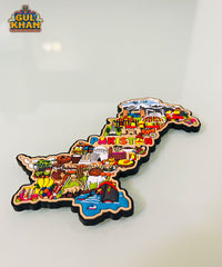 Pakistan Map Cultural Truck Art Rubber Fridge Magnet