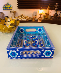 Chamakpatti Tray Blue Pottery (Mini) 0040