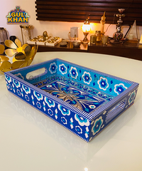 Chamakpatti Tray Blue Pottery (Mini) 0040