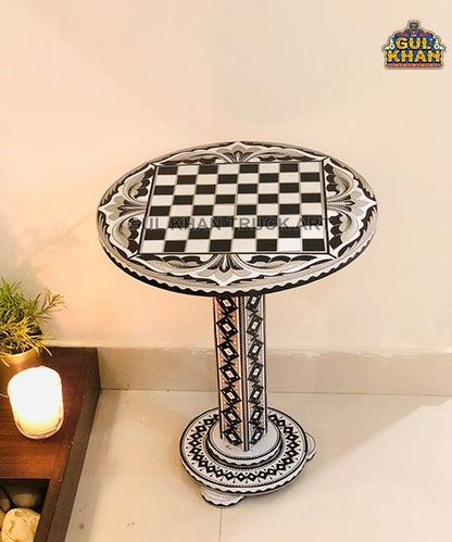 Coffee Table (Gray Scale Chess Pattern) 105