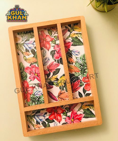 Cutlery Tray with Wooden Borders (Digital Print)103
