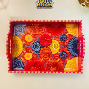 Tray Wooden Hand Painted 0046