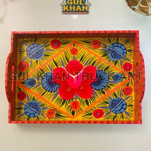 Tray Wooden Hand Painted 0049