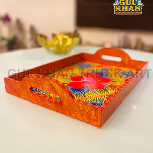 Tray Wooden Hand Painted 0049